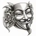anonymous mask tattoo design idea