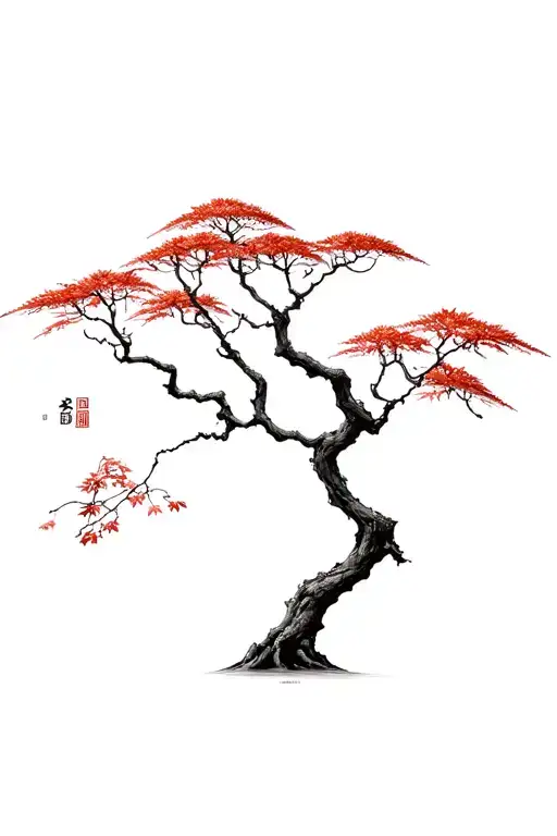 Japanese maple tree tattoo design idea