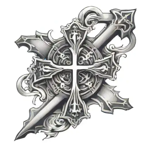 a combination of St. Peter's cross and the normal cross tattoo design idea