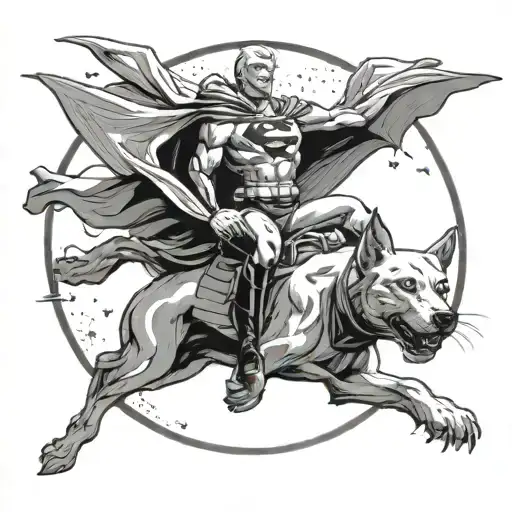 Krypto flying over the moon above kent farm from Superman Issue 712 tattoo design idea