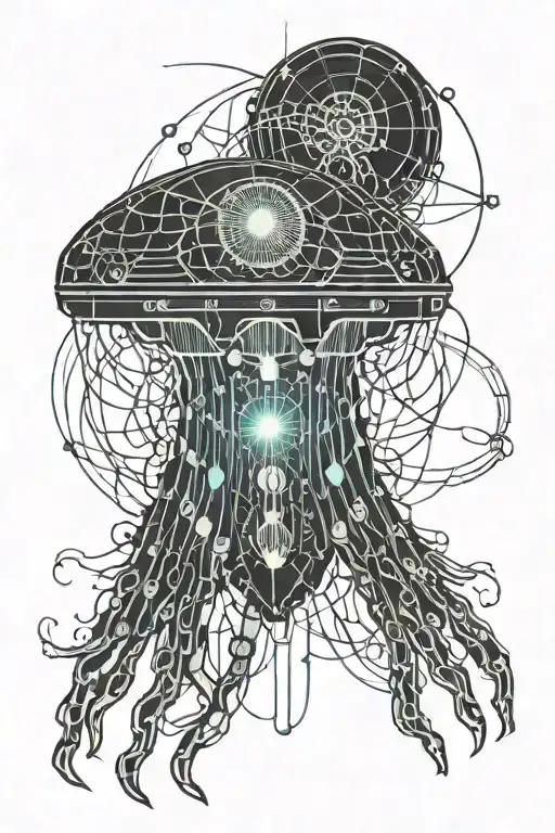 maths jellyfish tattoo design idea