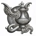 Genie Lamp tattoo design idea