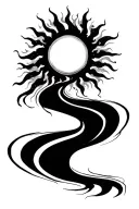 black sun tattoo design idea