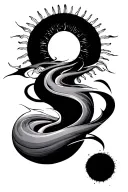black sun tattoo design idea
