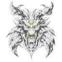 abstract angry sharp lines and figures o dragon claw style tattoo design idea