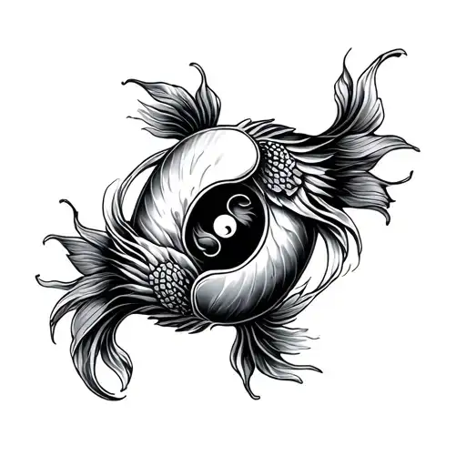 Koi Yin Yang tattoo design idea