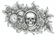 the inscriptions memento mori and carpe diem hour tattoo design idea