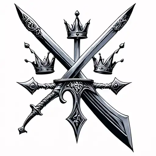 sword  3 crowns. tattoo design idea