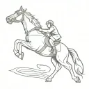 canary shooting a horse with a gun  tattoo design idea