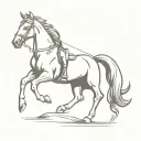 canary shooting a horse with a gun  tattoo design idea