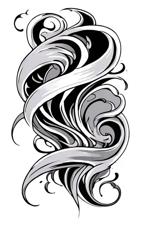 swirly lines on arm sleeve tattoo design idea