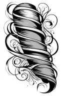 swirly lines on arm sleeve tattoo design idea