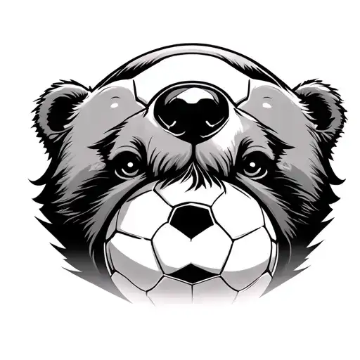 soccer with your brother and eye of our mother bear tattoo design idea