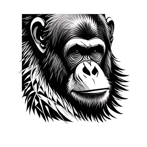 Orangutan tattoo design idea