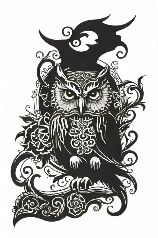 owl tattoo design idea