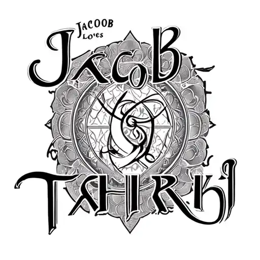 "Jacob loves Tahirih " libra and aries zodiac sign tattoo design idea