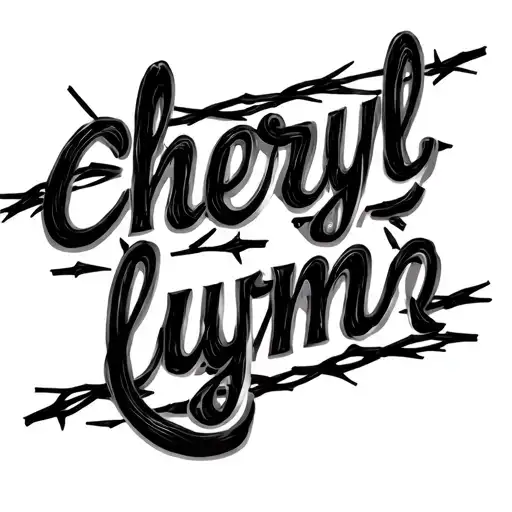 "cheryl-lynn" Barbed Wire name tattoo tattoo design idea