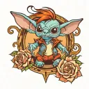stitch, david bowie, labyrinth movie tattoo design idea