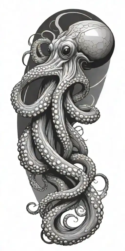 octopus wrapped tattoo design idea