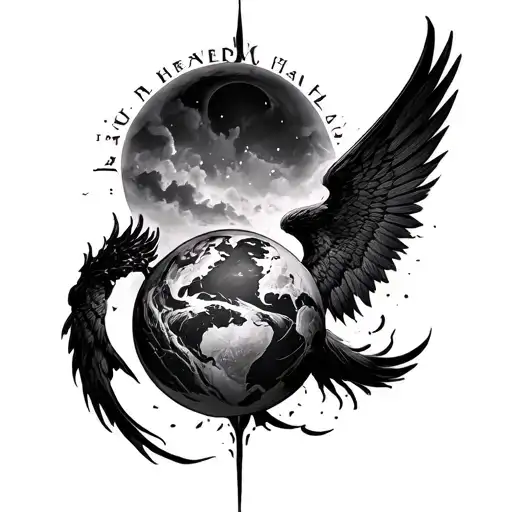 🔥 DESIGN 1 — “The Weight of Heaven & Hell” (Good vs Evil + Carrying the World)Main Chest PieceA muscular, winged f tattoo design idea
