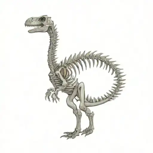 dinosaur skeleton tattoo design idea