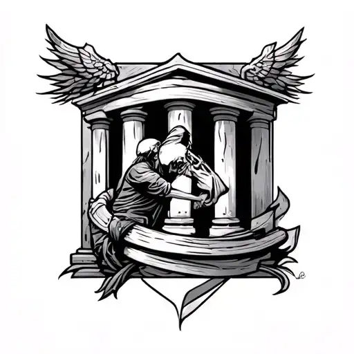 a tattoo whose father went to prison and was sentenced for a long time and then became free and paid the price for it af tattoo design idea