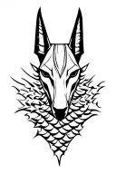 Anubis with scales tattoo design idea