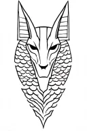 Anubis with scales tattoo design idea