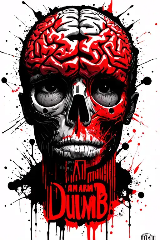 Brain i am dumb tattoo design idea