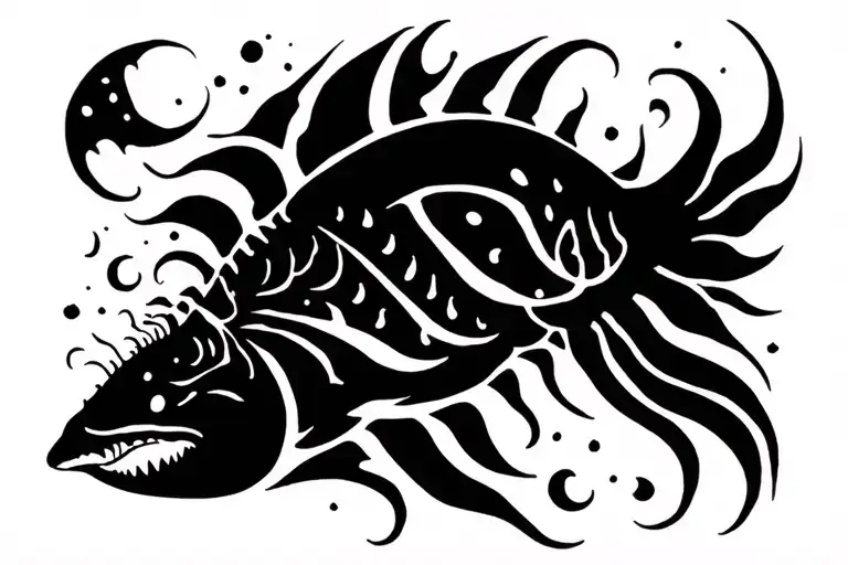 jelly fish and whale shark tramp stamp tattoo design idea