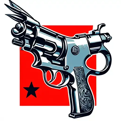 trident spraygun and buffer tattoo design idea