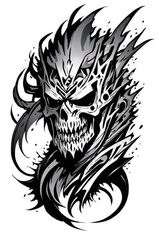 cyber tribal tattoo of Power from the anime Chainsaw Man tattoo design idea
