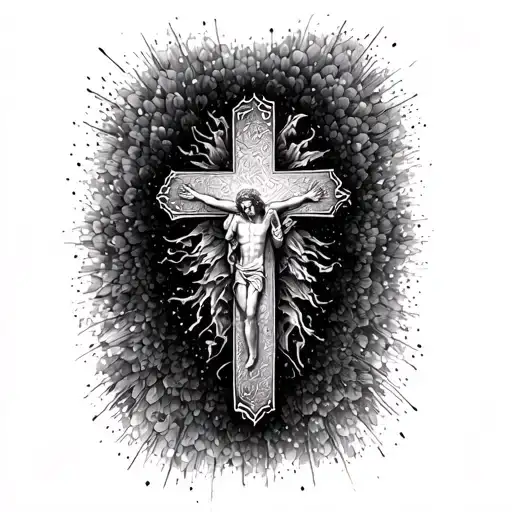 John 3:16 cross tattoo design idea