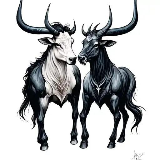 Taurus And Sagittarius Combined tattoo design idea