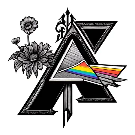 sublime in old english backwards E for eminem pink floyd prism tattoo design idea