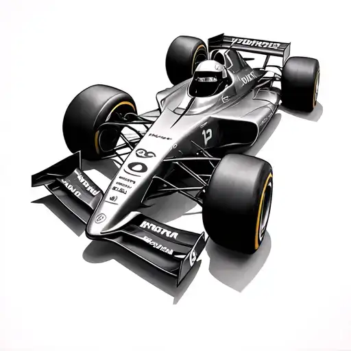 f1 car transformed tattoo design idea