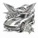 Corvette tattoo design idea