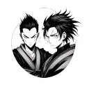 gojo vs sukuna domain expansion jujutsu kaisen tattoo design idea