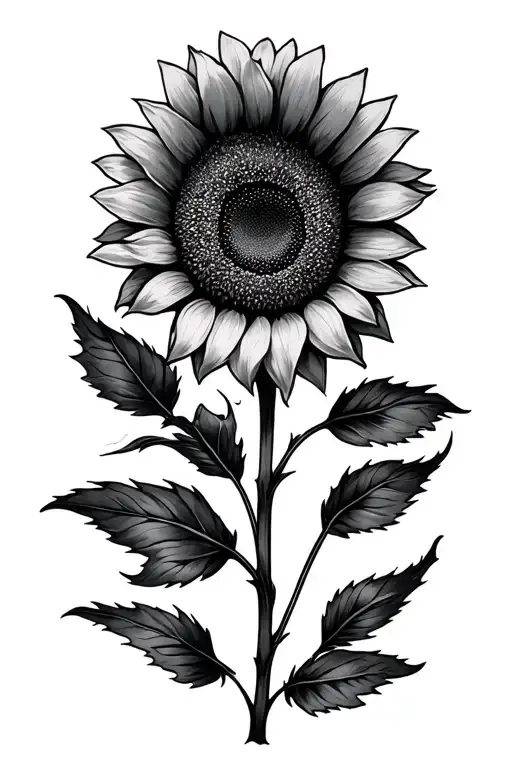 sunflower and stitch tattoo design idea
