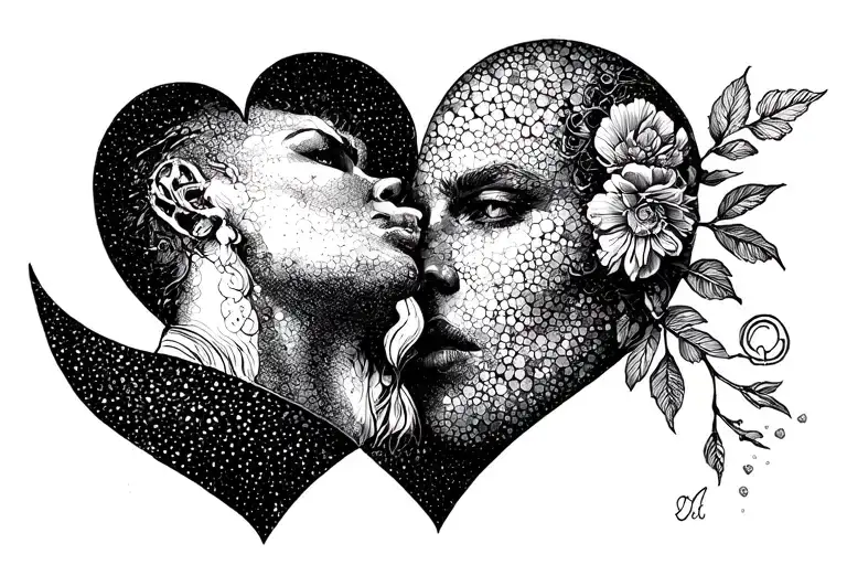aggression fall in love tattoo design idea