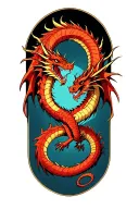 medieval dragon vs dragon fighting each other tattoo design idea