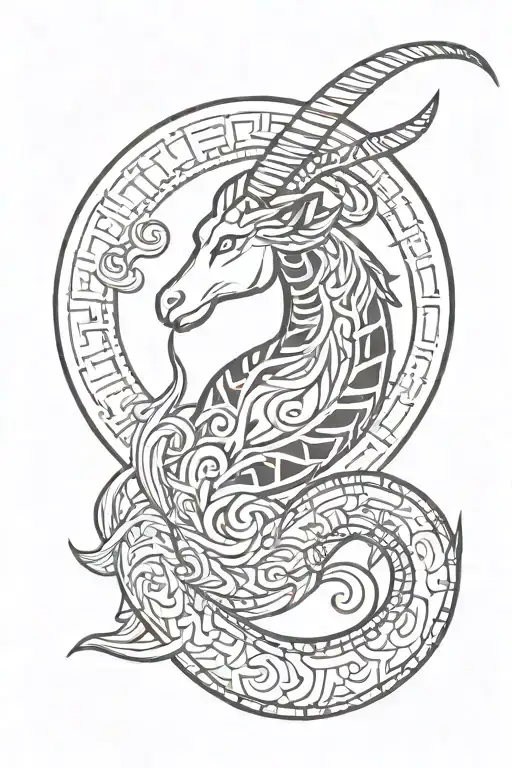 capricorn symbol tattoo design idea
