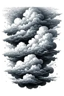 dark clouds floating tattoo design idea