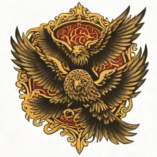 double headed eagle soaring tattoo design idea