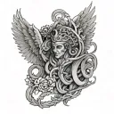 strength and honor tattoo design idea