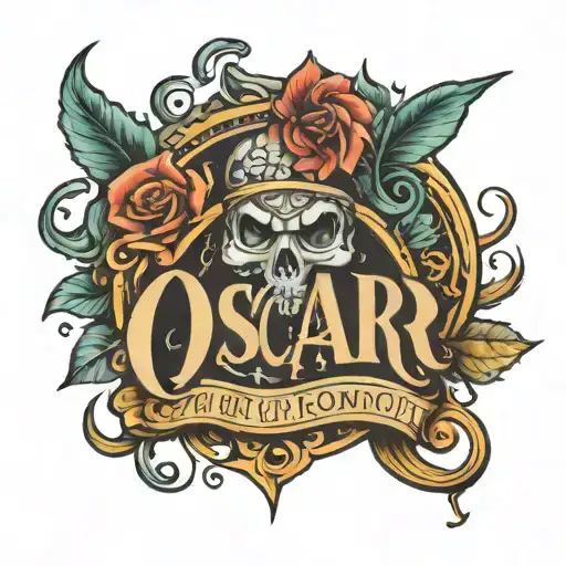 Oscar tony name written tattoo design idea