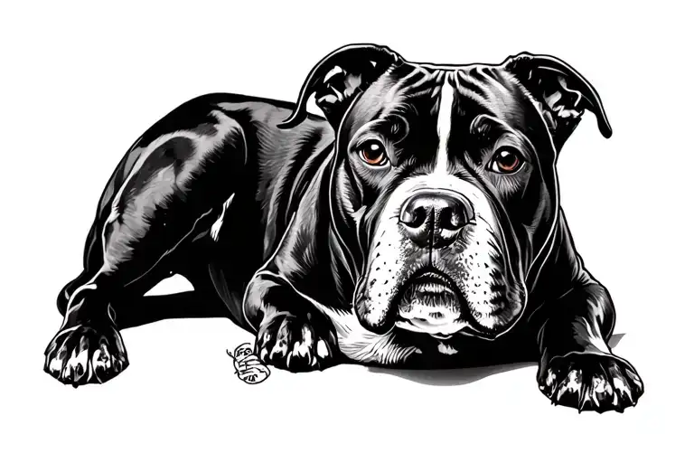 pit bull tattoo design idea