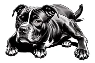 pit bull tattoo design idea
