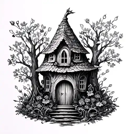 FAIRY HOUSE tattoo design idea