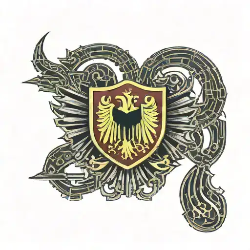 cyber sigilism romania flag tattoo design idea